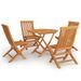 Salon de jardin 5 pcs Bois de teck massif 5 - Photo n°1