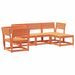 Salon de jardin 5 pcs marron bois de pin massif - Photo n°1