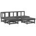 Salon de jardin 5 pcs gris bois massif de pin - Photo n°1