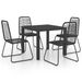Salon de jardin 5 pcs Rotin PVC Noir 3 - Photo n°1