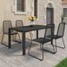 Salon de jardin 5 pcs Rotin PVC Noir - Photo n°1