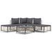 Salon de jardin 6 pcs avec coussins anthracite résine tressée - Photo n°1
