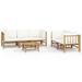 Salon de jardin 6 pcs avec coussins blanc crème bambou - Photo n°1