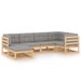 Salon de jardin 6 pcs avec coussins Bois de pin massif 55 - Photo n°1