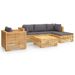 Salon de jardin 6 pcs avec coussins Bois de teck solide - Photo n°1