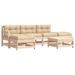 Salon de jardin 6 pcs avec coussins bois massif - Photo n°1