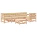 Salon de jardin 6 pcs avec coussins bois massif - Photo n°1