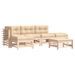 Salon de jardin 6 pcs avec coussins bois massif - Photo n°1