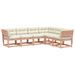 Salon de jardin 6 pcs avec coussins bois massif douglas - Photo n°1