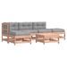 Salon de jardin 6 pcs avec coussins bois massif Douglas - Photo n°1