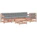Salon de jardin 6 pcs avec coussins bois massif Douglas - Photo n°1