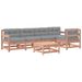 Salon de jardin 6 pcs avec coussins bois massif Douglas - Photo n°1
