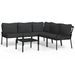 Salon de jardin 6 pcs avec coussins gris acier - Photo n°1