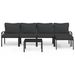 Salon de jardin 6 pcs avec coussins gris acier - Photo n°1