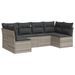 Salon de jardin 6 pcs avec coussins gris clair résine tressée - Photo n°1