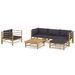 Salon de jardin 6 pcs avec coussins gris foncé Bambou 4 - Photo n°1