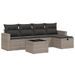 Salon de jardin 6 pcs avec coussins gris résine tressée - Photo n°1