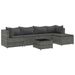 Salon de jardin 6 pcs avec coussins Gris Résine tressée - Photo n°1