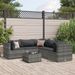Salon de jardin 6 pcs avec coussins Gris Résine tressée - Photo n°1