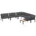 Salon de jardin 6 pcs avec coussins noir aluminium - Photo n°2