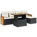 Salon de jardin 6 pcs avec coussins noir résine tressée - Photo n°1