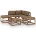 Salon de jardin 6 pcs avec coussins taupe 6 - Photo n°1