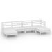 Salon de jardin 6 pcs Blanc Bois de pin massif 18 - Photo n°1