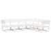 Salon de jardin 6 pcs blanc bois de pin massif - Photo n°1