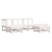 Salon de jardin 6 pcs Blanc Bois de pin massif - Photo n°1