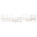 Salon de jardin 6 pcs Blanc Bois de pin massif - Photo n°1