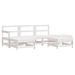 Salon de jardin 6 pcs Blanc Bois de pin massif - Photo n°1