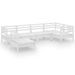 Salon de jardin 6 pcs Bois de pin massif Blanc 8 - Photo n°1