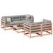 Salon de jardin 6 pcs bois massif sapin de douglas - Photo n°1