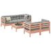 Salon de jardin 6 pcs et coussins bois massif sapin de douglas - Photo n°1