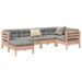 Salon de jardin 6 pcs et coussins bois massif sapin de douglas - Photo n°1