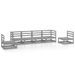 Salon de jardin 6 pcs Gris Bois de pin massif 8 - Photo n°1