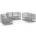 Salon de jardin 6 pcs Gris Bois de pin massif 7 - Photo n°1