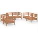 Salon de jardin 6 pcs Marron miel Bois de pin massif 20 - Photo n°1
