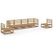 Salon de jardin 6 pcs Marron miel Bois de pin massif 11 - Photo n°1