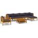 Salon de jardin 7 pcs avec coussin Bois d'acacia solide 8 - Photo n°1