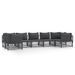 Salon de jardin 7 pcs avec coussins anthracite acier - Photo n°1