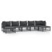 Salon de jardin 7 pcs avec coussins anthracite acier - Photo n°1