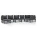 Salon de jardin 7 pcs avec coussins anthracite acier - Photo n°1