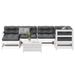 Salon de jardin 7 pcs avec coussins blanc bois de pin massif - Photo n°1