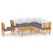 Salon de jardin 7 pcs avec coussins Bois d'acacia solide - Photo n°1