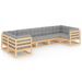 Salon de jardin 7 pcs avec coussins Bois de pin massif 65 - Photo n°1