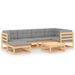Salon de jardin 7 pcs avec coussins Bois de pin massif 51 - Photo n°1