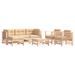 Salon de jardin 7 pcs avec coussins bois massif - Photo n°1