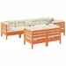 Salon de jardin 7 pcs avec coussins cire marron bois pin massif - Photo n°1