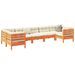 Salon de jardin 7 pcs avec coussins cire marron bois pin massif - Photo n°1